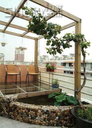 無錫私家花園屋頂花架設(shè)計